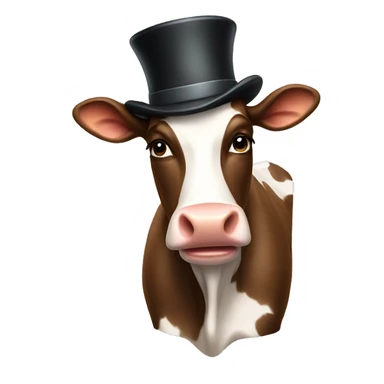 Cow with tophat sticker