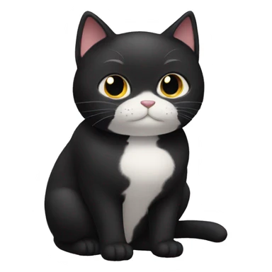 Black cat with a fat belly sticker