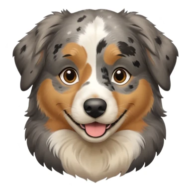 Australian Shepherd golden retriever tan eyebrows  black and speckled grey fur on chest.  sticker