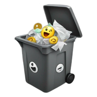 clock falling in trash bin sticker