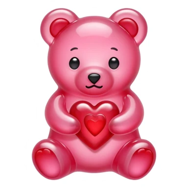 pastel pink jelly bear heart jelly red kawaii sticker