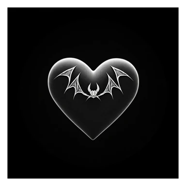 gothic heart with a bat motif, professional photography style sticker