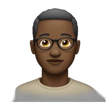 Lights skin African man with short hair in round glasses and a noticeable goatte sticker
