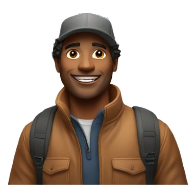 a man infront of the matterhorn mountain sticker