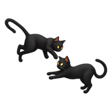 black cat fighting orange cat sticker
