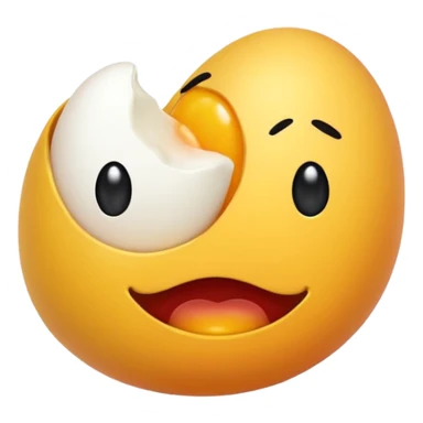 Dos huevos mezclados con el emoji de llorar sticker