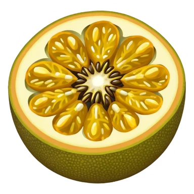 Create a yellow passion fruit emoji sticker