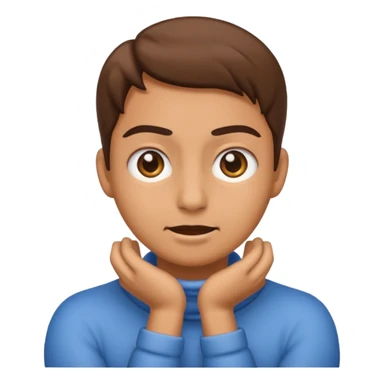 Emoji with eyes rolled back, hands clenched on neck  sticker