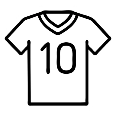 Soccer jersey with number sticker