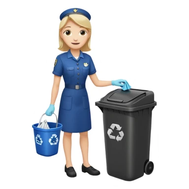 full side body housekeeper put the trash in can sticker