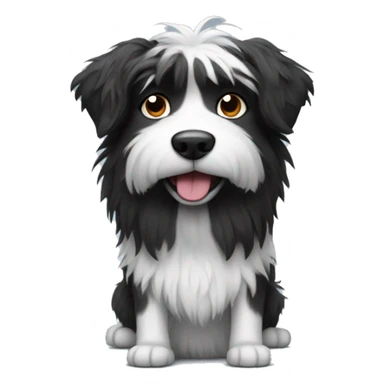 Black and white scruffy dog sticker