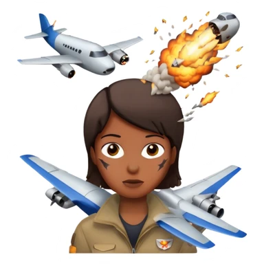 Tour jumelle avec un avion et une explosio sticker