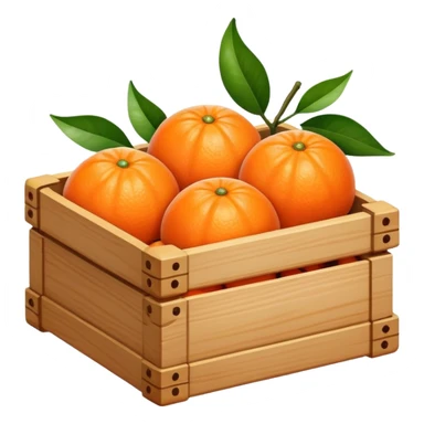 tangerines in a wooden box sticker