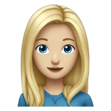 programmer girl beautiful blonde hair blue eyes sticker
