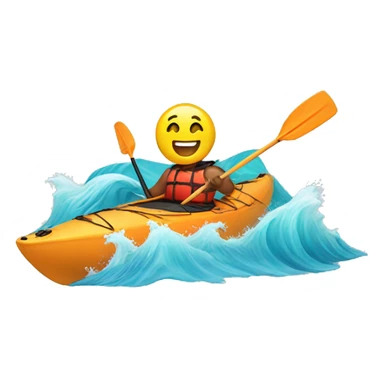Happy kayak in waves sticker