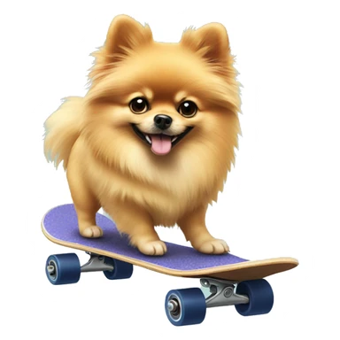 Pomeranian on a skateboard sticker