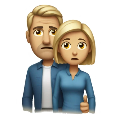 disappointed mother and father giving thumbs down sticker
