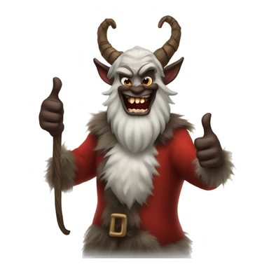 Krampus giving a thumbs up sticker
