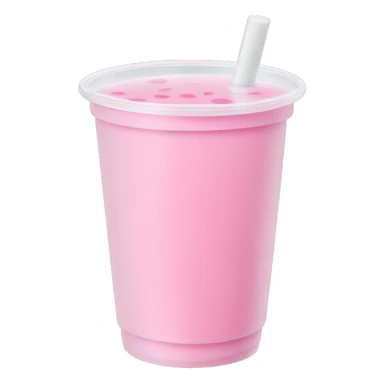 Pink boba tea plastic cup sticker