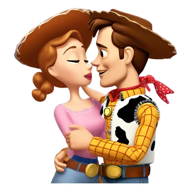 woody from Toy Story kissing buzz sticker