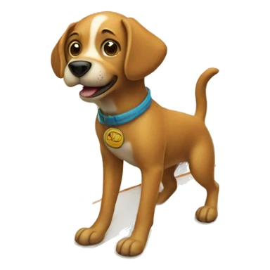 Dog riding surfboard sticker