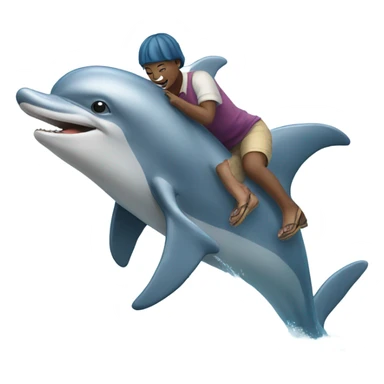Person riding a dolphin  sticker