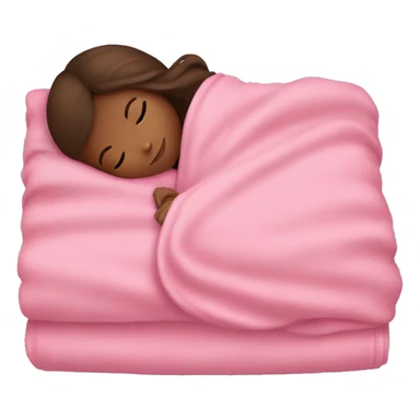 Brown girl with brown hair sleeping with pink blanket sticker