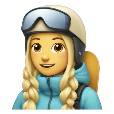 Pretty blonde girl snowboarding  sticker