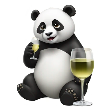 Panda drinking white wine sticker