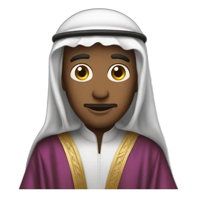 Car racist with full head helmet and Arabian shaikh robe sticker