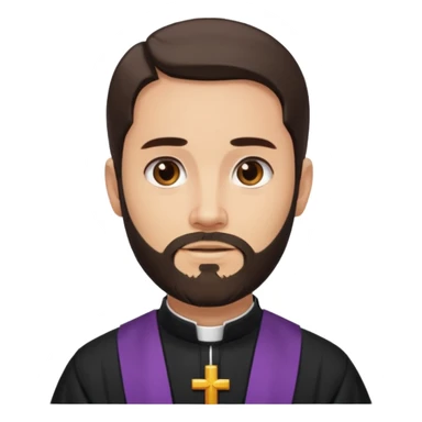  priest with dark brown long hair in a low pony tail and beard   sticker