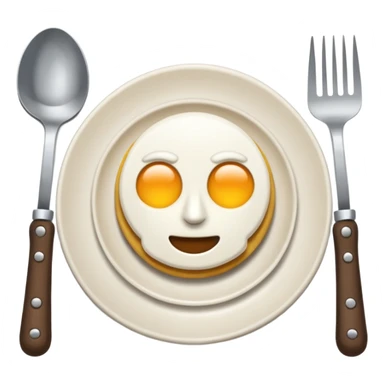 plato y cubiertos en una mesa sticker