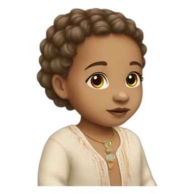 Light skin newborn in boho sticker