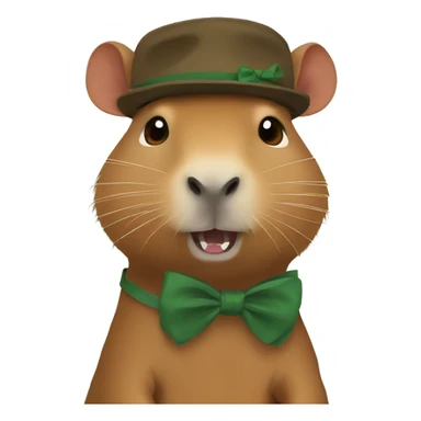 Capybara with bow sticker