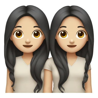 Korean twins with long dark hair  sticker