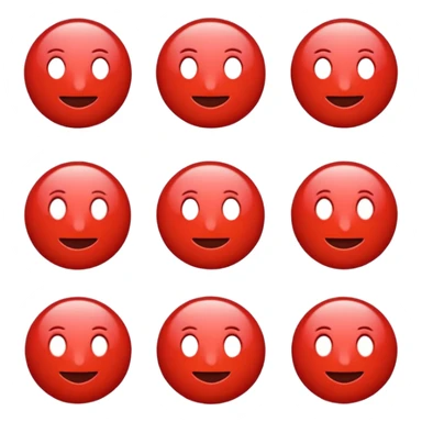 red emoji with psi (ψ) symbol, modern and clear look sticker