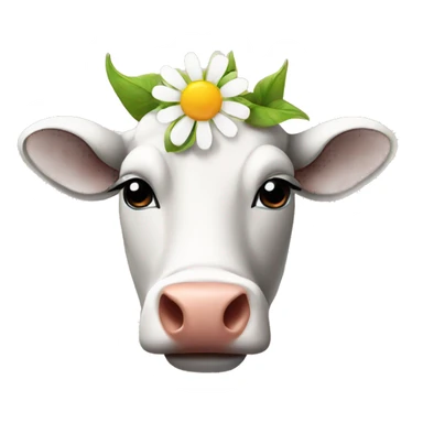 cow with flower sticker