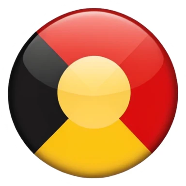 FLAG with red on the bottom and black on the top with a small yellow circle in the middle  sticker