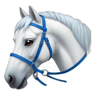 White horse with blue bridle sticker