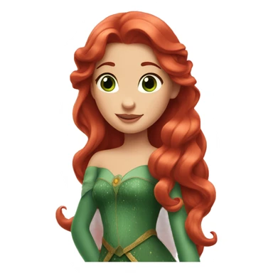 Disney princess with long red hair and green eyes sticker