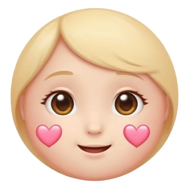 “Soft pastel cute round emoji, gentle blush, shy sparkling eyes looking down, small trembling smile, tiny hidden heart, subtle glow, warm romantic vibe, glossy, adorable, high-quality.” sticker