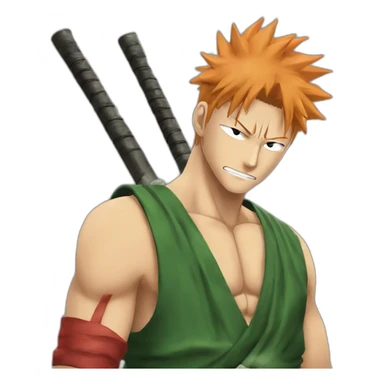 Zoro with kurama naruto sticker