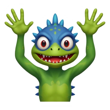 angry murloc, arms raised sticker