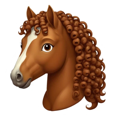 retro horse curly hair sticker