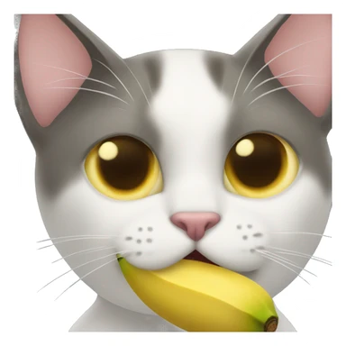 A cat eating a banana  sticker