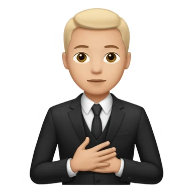 una mano en pecho vestido masculino sticker