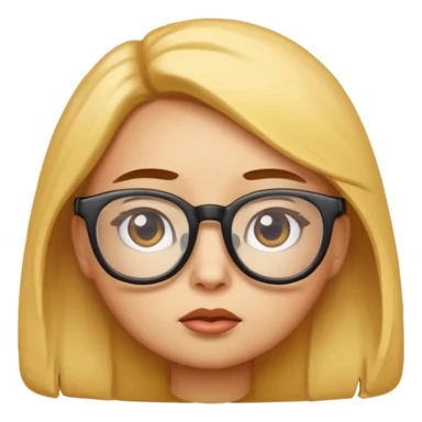 smart chick emoji, question, thinking, glasses sticker