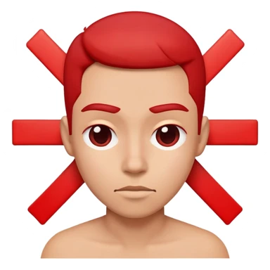 character shaking head no with X mark sticker