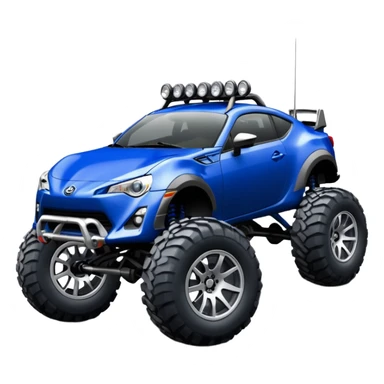 Rock climbing Devilish Ultramarine 2013 Off road 4wd monster truck style scion fr-s with silver wheels  sticker