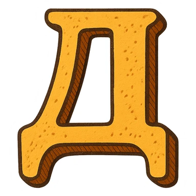 Д in the style of the provided example sticker